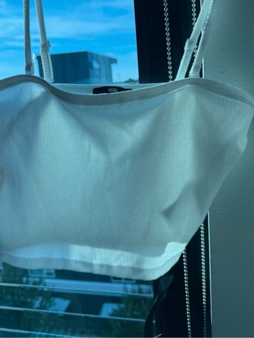 Vans White Ribbed Cropped Camisole